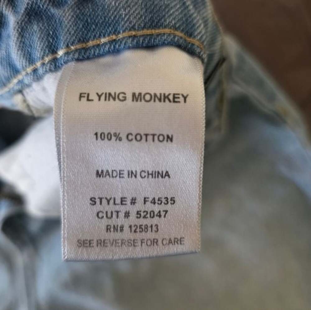 Flying Monkey Light Wash 90's Vintage Wide Leg Jeans 100% Cotton Size 28 - Picture 6 of 6